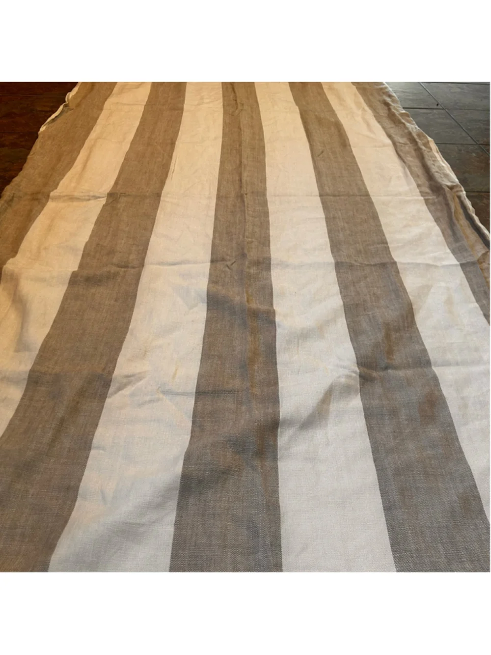 Restoration Hardware Belgian Lunen Striped Curtain Panel Rod Opening 50
